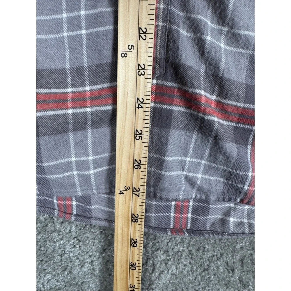 J.Crew Mens Grey Red Plaid Flannel Button Down Shirt Medium 28892 HO 11